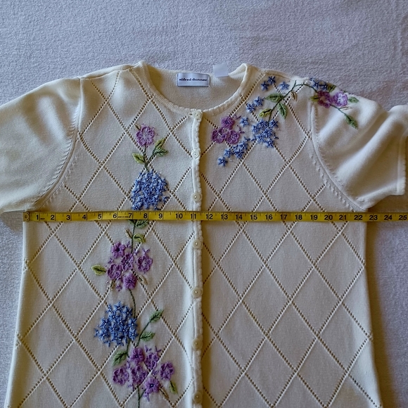 ALFRED DUNNER Embroidered Knit Cardigan, size L - Picture 13 of 15